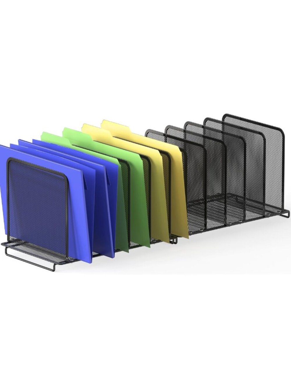 5-Section Upright File Sorter Organizer - Black, 2-Pack for Home & Office